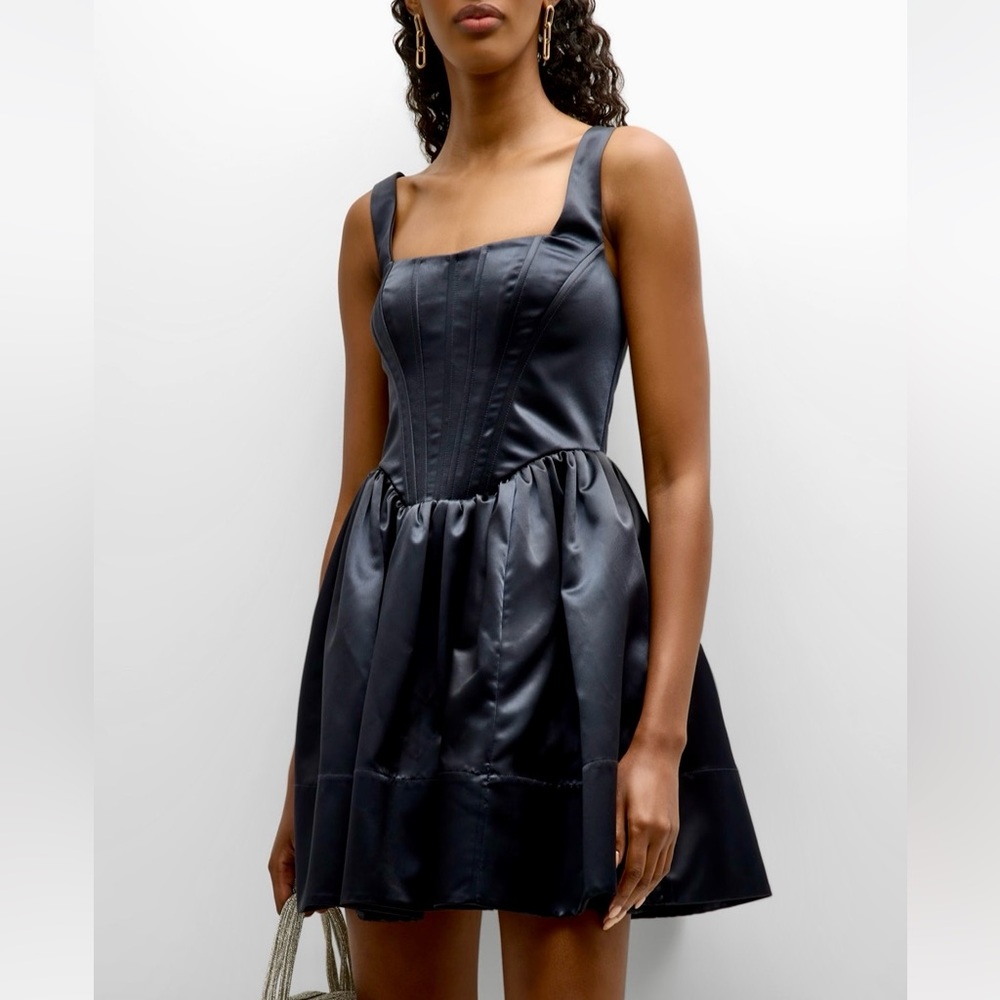 🌺🎉HP🎉🌺 NWT Staud Landscape Mini Dress Black - Picture 2 of 16